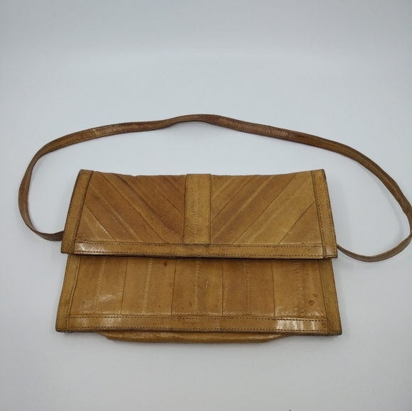 Vintage Eelskin Convertible Shoulder Bag Clutch Purse - Picture 5 of 12